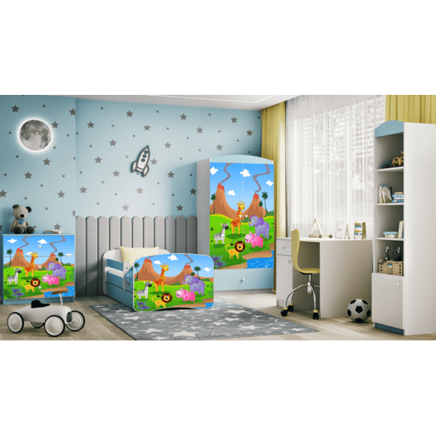 Lova babydreams blue safari su stalčiumi be čiužinio 180/80 5