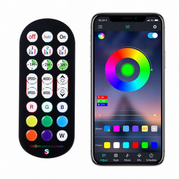 RGB LED Corner Floor Lamp Music Mode Remote Control App 90cm