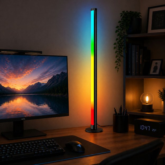 RGB LED Corner Floor Lamp Music Mode Remote Control App 90cm