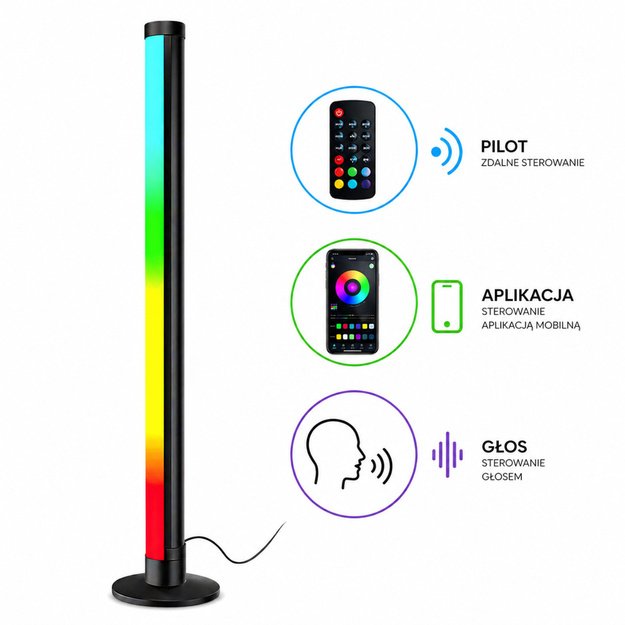 RGB LED Corner Floor Lamp Music Mode Remote Control App 90cm