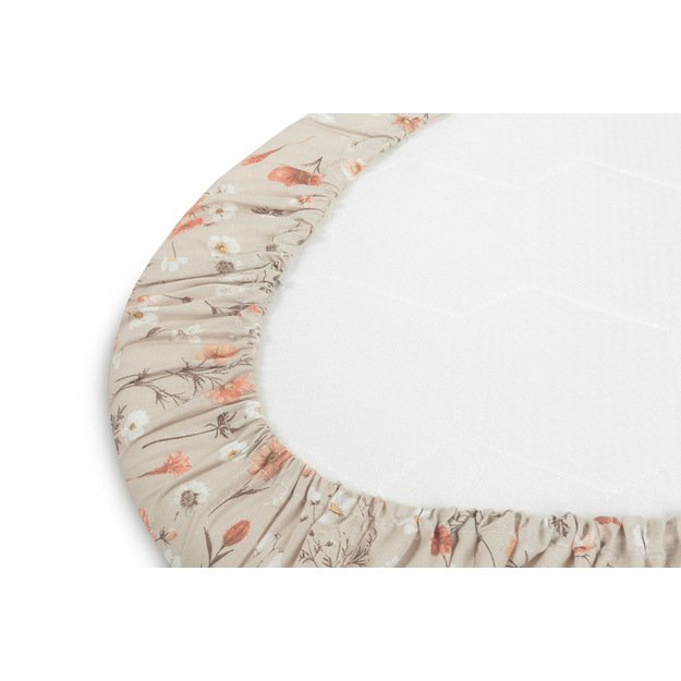 STROLLER BEDSHEET COTTON BLOOM BEIGE 35X75