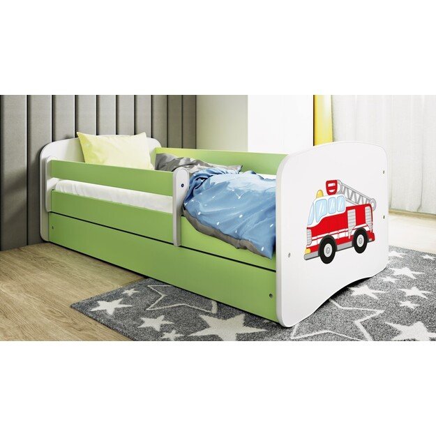 Lova babydreams green fire brigade be stalčiaus su čiužiniu 140/70 5