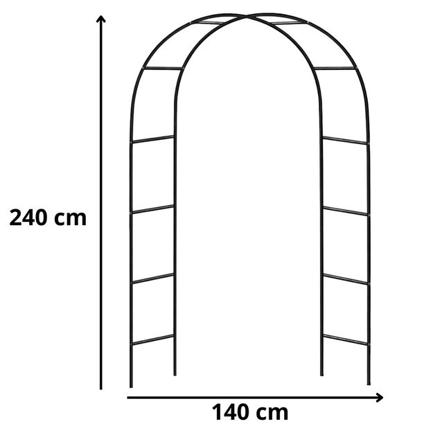 Metal Garden Pergola for Plants, Support for Climbers, Arch 240x140 cm