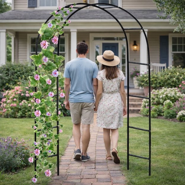 Metal Garden Pergola for Plants, Support for Climbers, Arch 240x140 cm