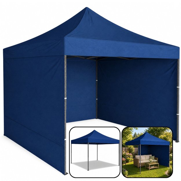 Garden Tent Express Commercial Catering Pavilion Navy Blue 3x3M