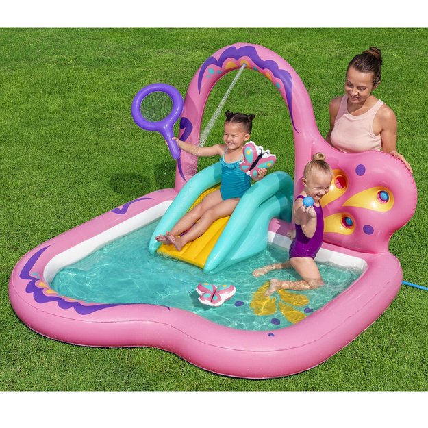 Water Playground with Slide Butterfly Pink Accessories Bestway 53175