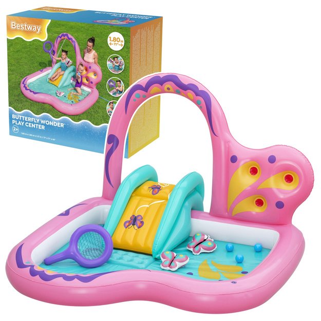 Water Playground with Slide Butterfly Pink Accessories Bestway 53175