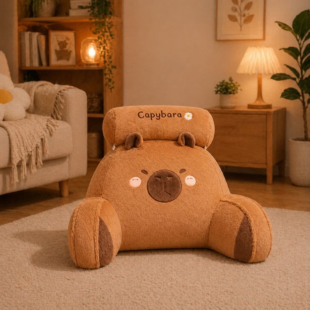 Backrest Armchair Back Support for Armchair Bed Capybara Brown 60 x 40 cm
