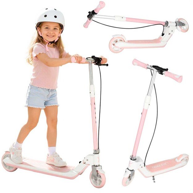 Hulajnoga dla dzieci TRIKE FIX dwukołowa LED składana podw&oacute;jne hamulce r&oacute;żowa