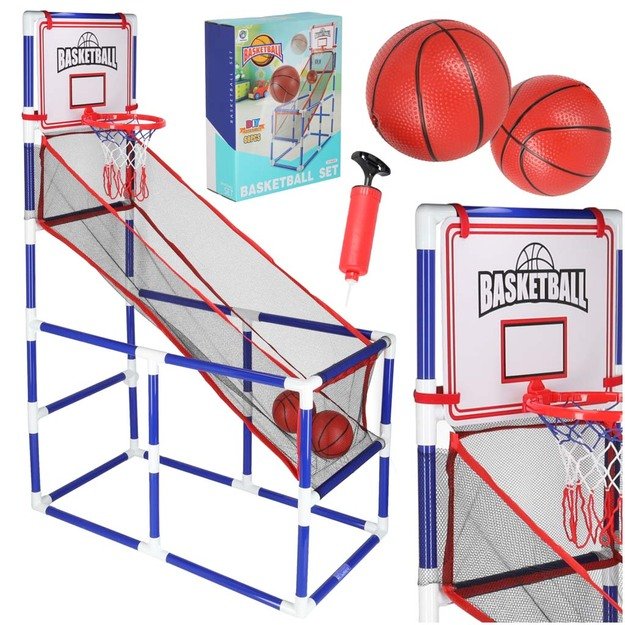Koszyk&oacute;wka gra zręcznościowa sportowa przenośna basketball 2 piłki pompka