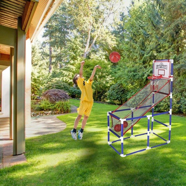 Koszyk&oacute;wka gra zręcznościowa sportowa przenośna basketball 2 piłki pompka