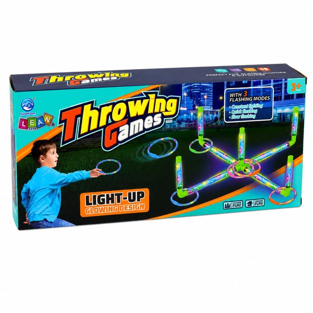 Ringo Throwing Skill Game for Kids LED Glowing Hoops Posts