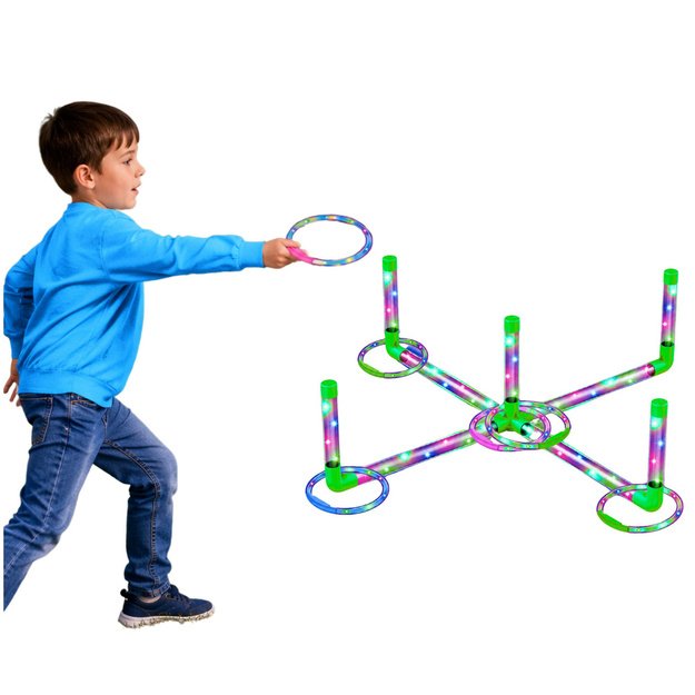 Ringo Throwing Skill Game for Kids LED Glowing Hoops Posts