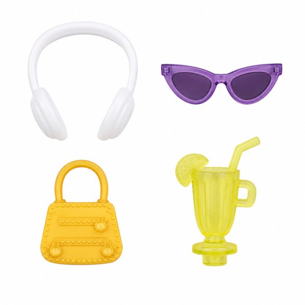 Anlily Fashion Doll in Purple Dress Headphones Accessories Set