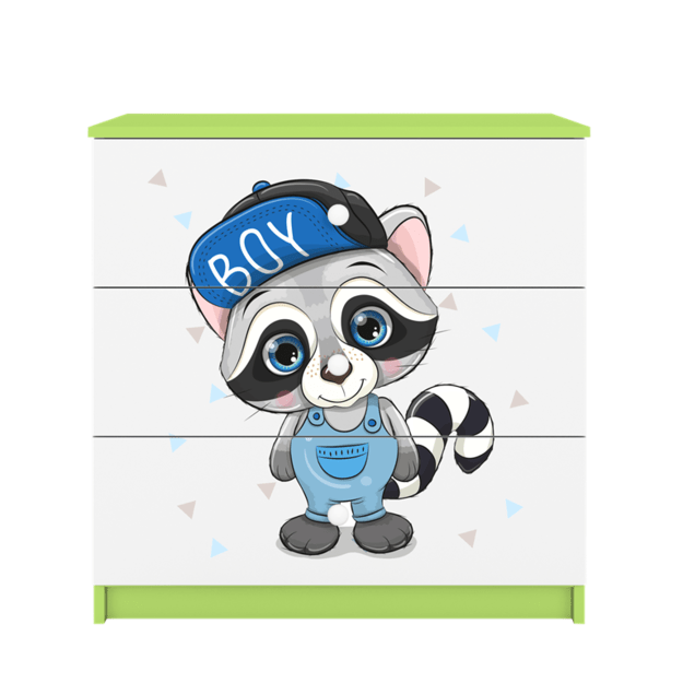 Chest of drawers babydreams green raccoon