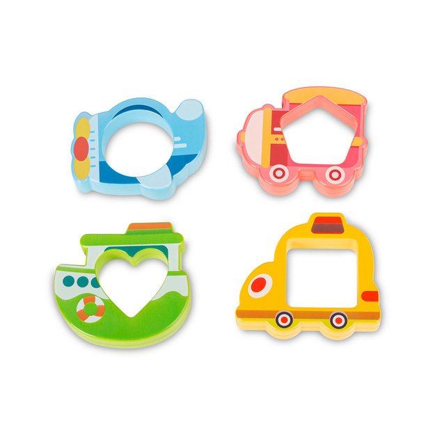 EDUCATIONAL TOY - VEHICLES AND SHAPES PUZZLE PINK