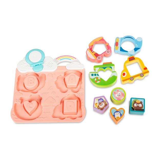 EDUCATIONAL TOY - VEHICLES AND SHAPES PUZZLE PINK