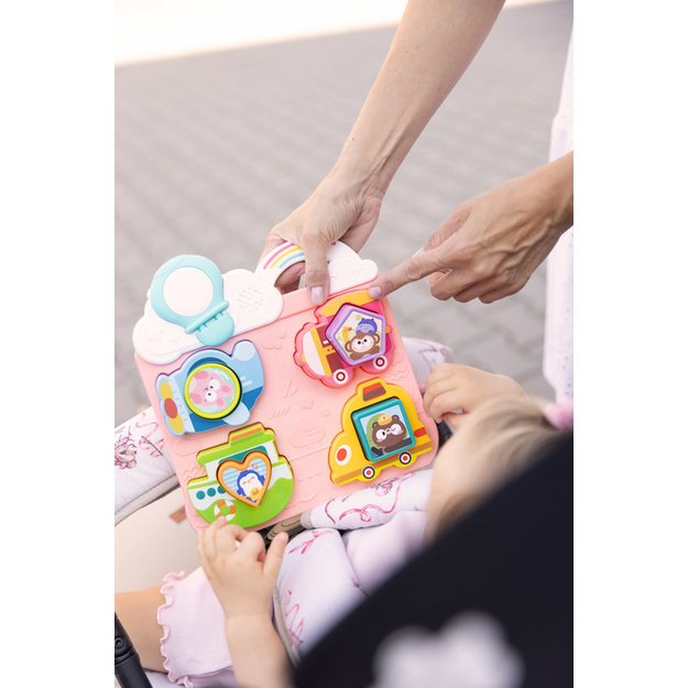 EDUCATIONAL TOY - VEHICLES AND SHAPES PUZZLE PINK