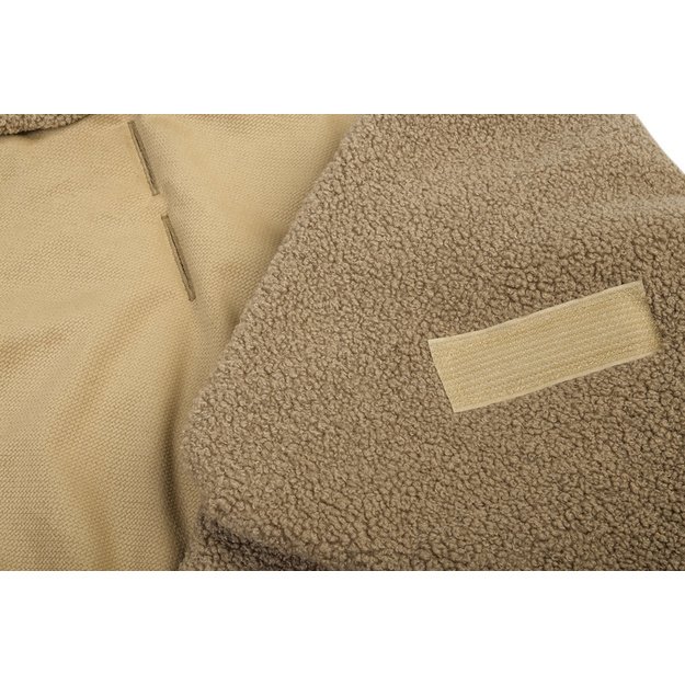 CAR SEAT SWADDLE BLANKET BOUCLE 75X75 DARK BEIGE