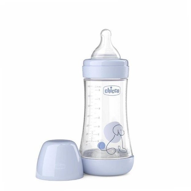 „Chicco Perfect5“ antikolikinis buteliukas 240 ml, vidutinė tėkmė, mėlynas