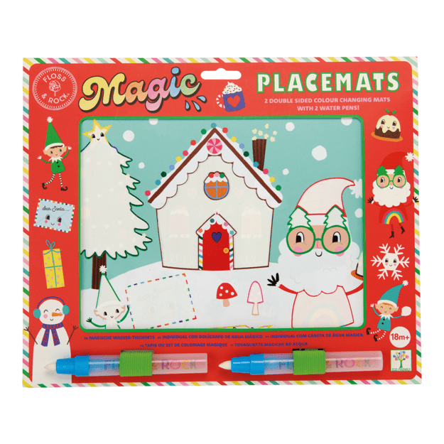 Magic water placemats, Christmas