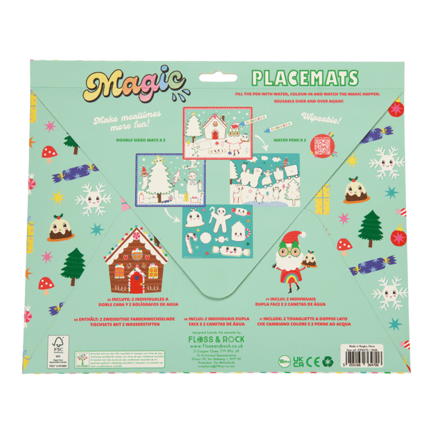 Magic water placemats, Christmas