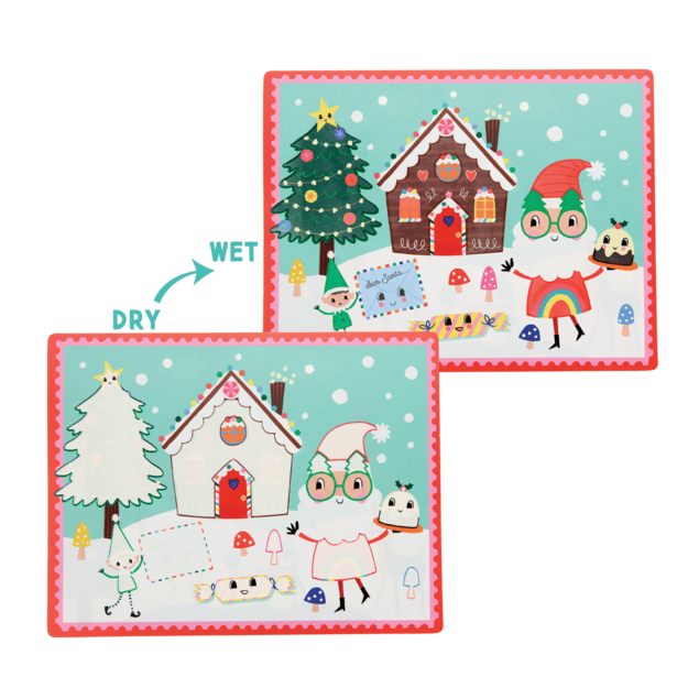 Magic water placemats, Christmas