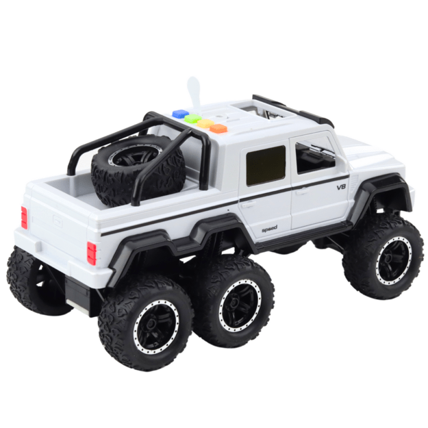 Visureigių automobilių frikcinės pavaros žibintai skamba perlamutrinės baltos spalvos 6x6 1:16 2