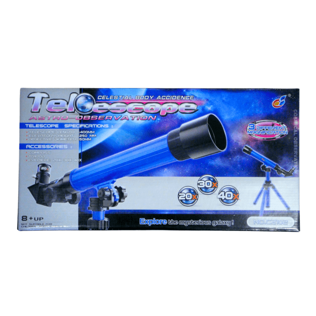Mokomasis teleskopas Trikojis Padidinimas 20x 30x 40 x Mėlyna 1