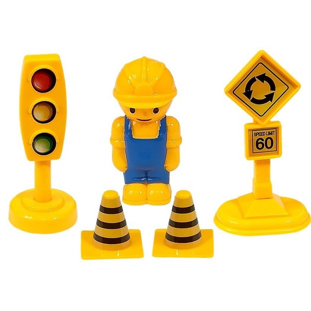 Construction Site Set Excavator Truck Crane 6