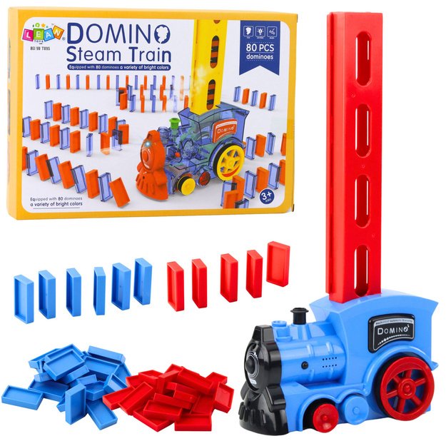 Electric Locomotive Battery Operated Domino Blocks Water Steam 80pcs