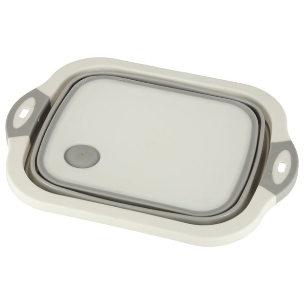 Silikoninis sulankstomas dubuo su nutekamuoju vandeniu pjaustymo lenta kelioninis kriauklės nusausintuvas 1