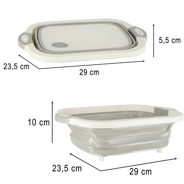 Silikoninis sulankstomas dubuo su nutekamuoju vandeniu pjaustymo lenta kelioninis kriauklės nusausintuvas 9