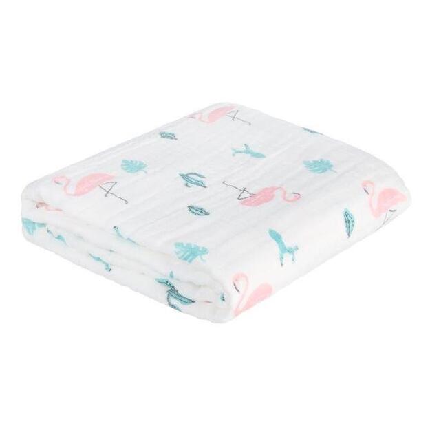 A0686 BLANKET / WRAP / TOWEL 110x105 FLAMINGOS