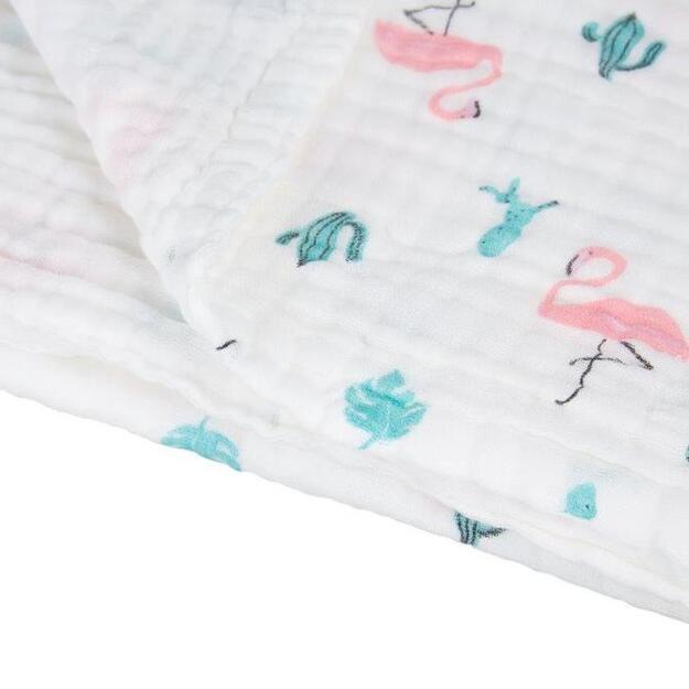 A0686 BLANKET / WRAP / TOWEL 110x105 FLAMINGOS 2