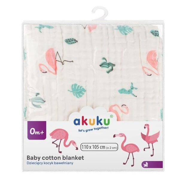 A0686 BLANKET / WRAP / TOWEL 110x105 FLAMINGOS 4