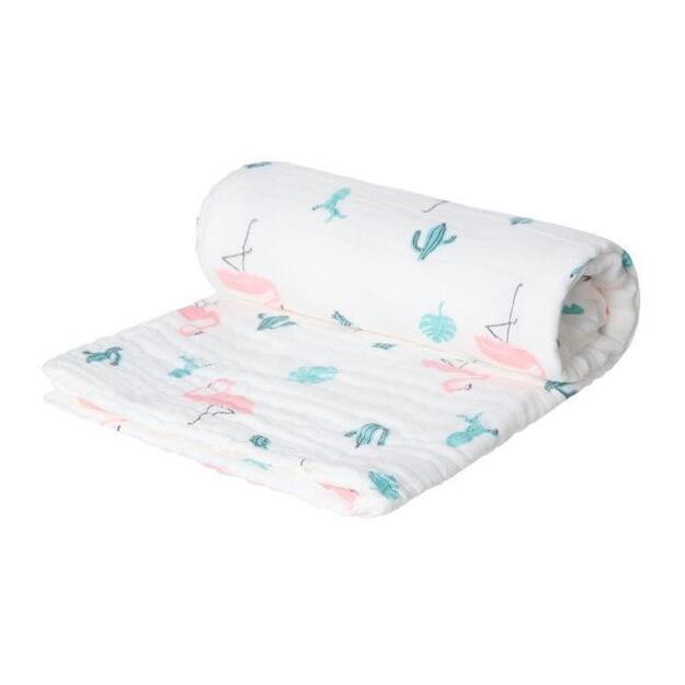 A0686 BLANKET / WRAP / TOWEL 110x105 FLAMINGOS 1