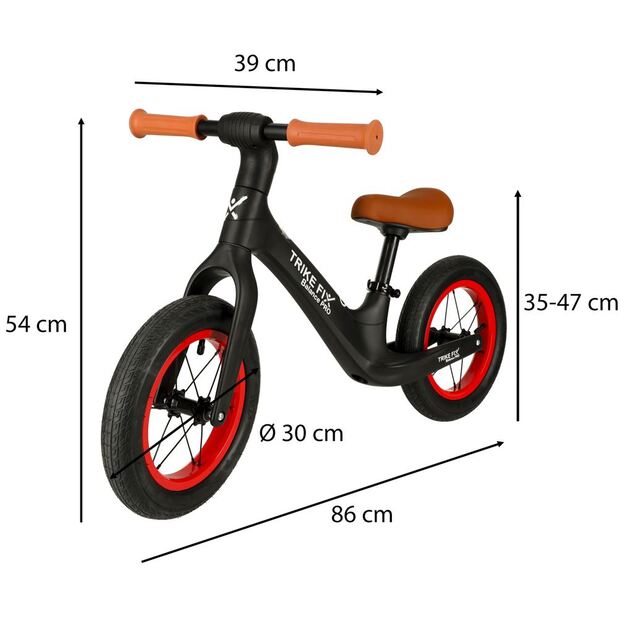Balansinis pasispiriamas dviratis PRO (juodas)