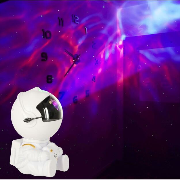 Projektorius Astronautas - žvaigždių ir šviesos efektai (baltas)