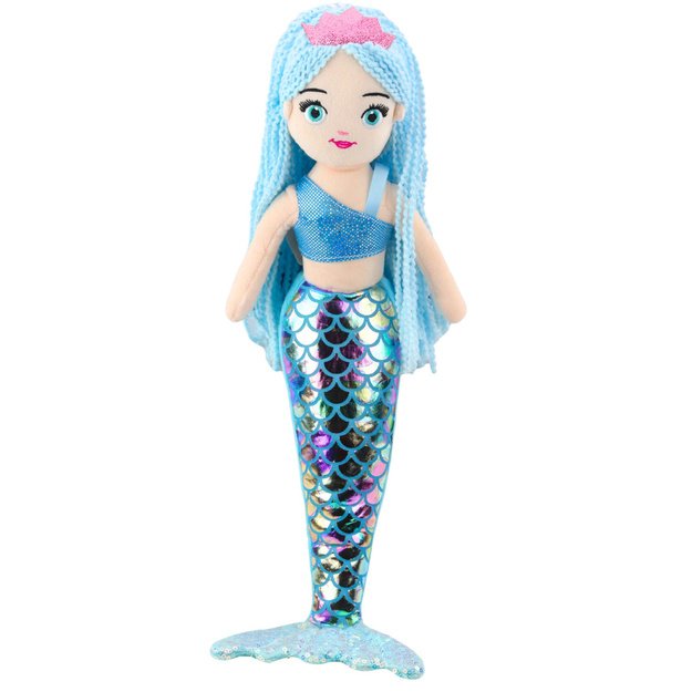 Plush Mermaid Cuddly Toy Holographic Tail Blue 48cm 1