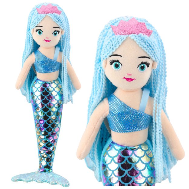 Plush Mermaid Cuddly Toy Holographic Tail Blue 48cm
