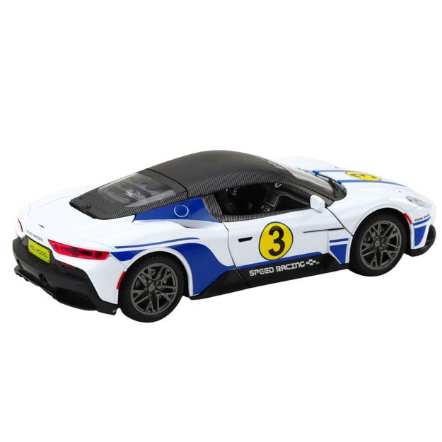 Metal Sports Car Lights Sounds Drive White 1:22 2