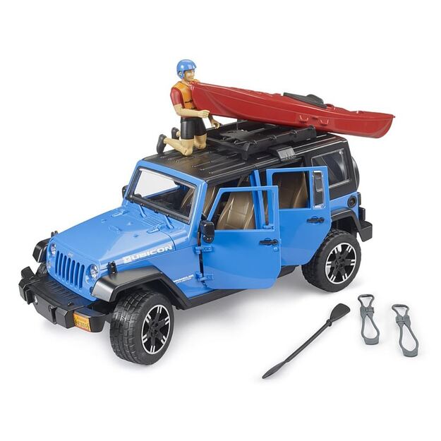 BRUDER 02529 automobilis Jeep Wrangler Rubicon su priedais