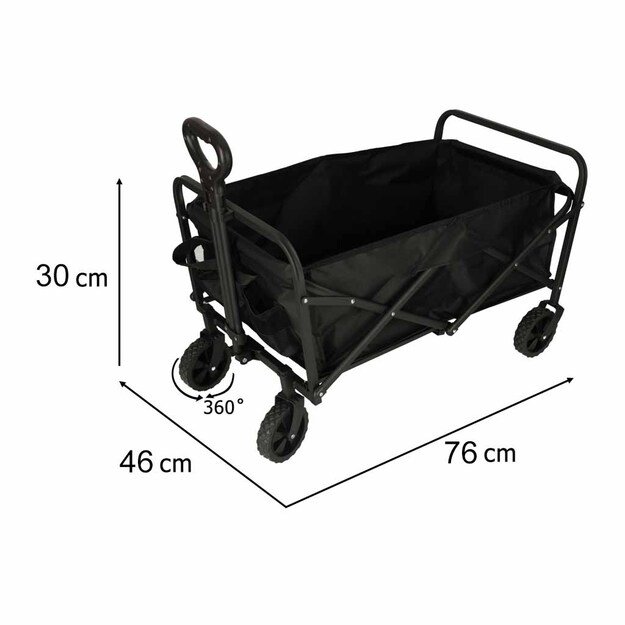 Paplūdimio pirkinių vežimėlis, sulankstomas turistinis vežimėlis, pasukamas 360 teleskopinė rankena