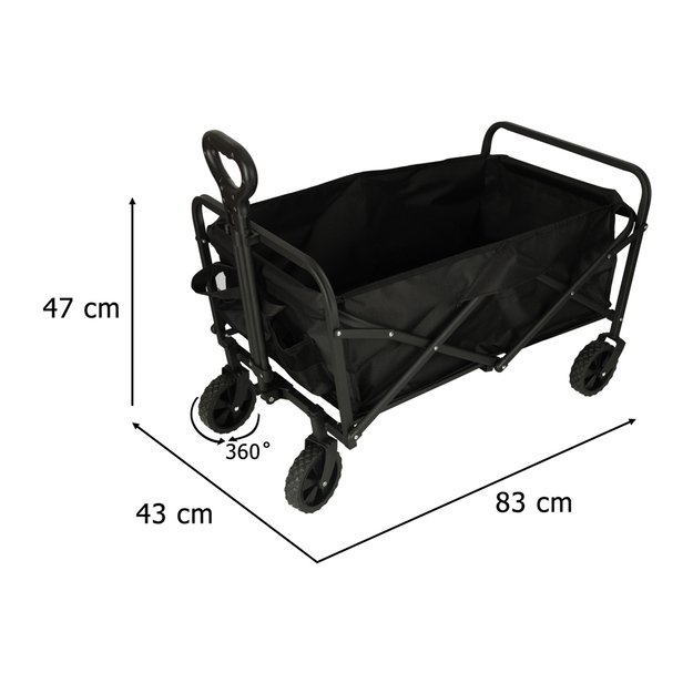 Paplūdimio pirkinių vežimėlis, sulankstomas turistinis vežimėlis, pasukamas 360 teleskopinė rankena 10