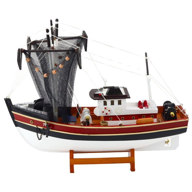 Collectible Decorative Ship Fishing Boat Fishing Net Model 38x31cm 1