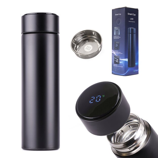  Thermos  puodelis smart LED 500ml, juodas