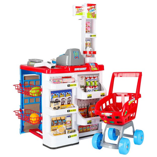 Prekybos centrų parduotuvių kasos aparatas + vežimėlis 2 modelis 3