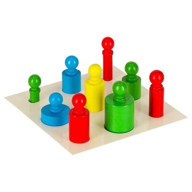Montessori mediniai cilindriniai svarmenys spalvingi