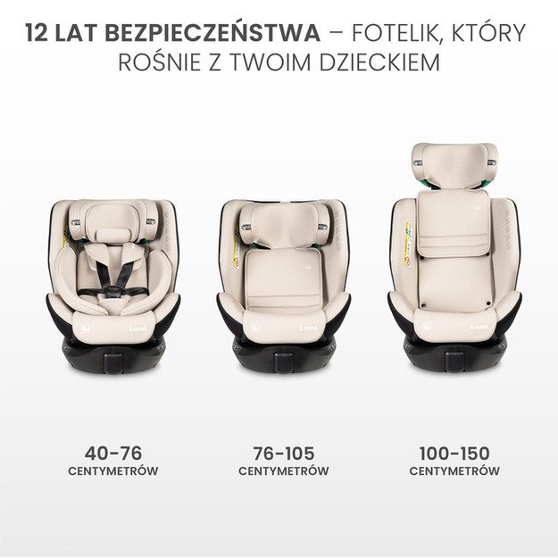 LUMI I-SIZE CAR SEAT BEIGE (40-150) 21